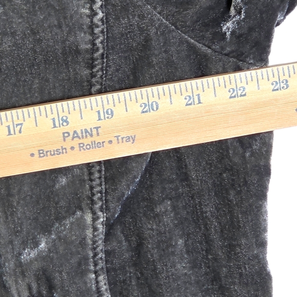 Free People Ruched Velvet Bomber Jacket Gray Zip-Up Size L - Picture 12 of 16